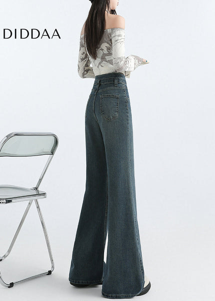 Light Blue High-Waisted Draped Mop Pants - Women’s Jeans