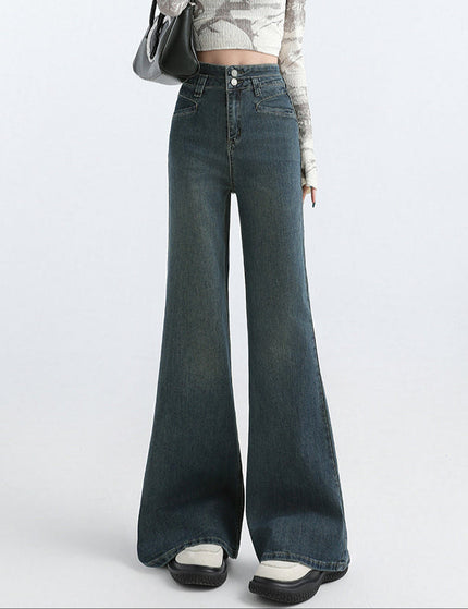 Light Blue High-Waisted Draped Mop Pants - Women’s Jeans