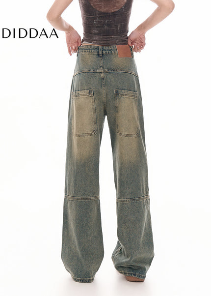 Light Blue High-Waisted Loose Vintage Jeans Pants - Women’s Jeans