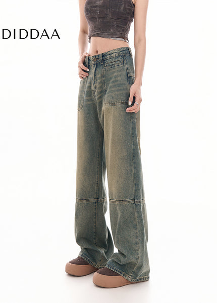 Light Blue High-Waisted Loose Vintage Jeans Pants - Women’s Jeans