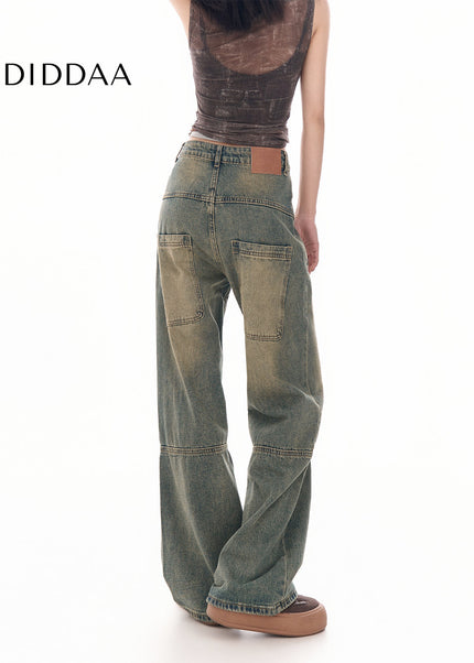Light Blue High-Waisted Loose Vintage Jeans Pants - Women’s Jeans