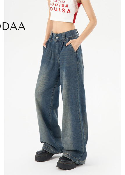 Light Blue High-Waisted Narrow Wide-Leg Jeans - Women’s Jeans