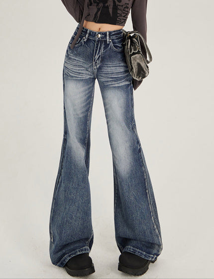Light Blue High-Waisted Retro Bootcut Jeans - Women’s Jeans