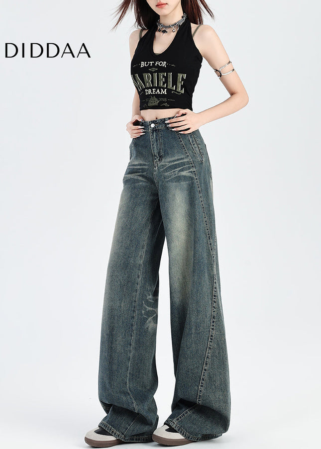 Light Blue High-Waisted Retro Hottie Straight Jeans - Women’s Jeans