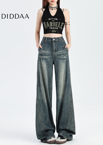 Light Blue High-Waisted Retro Hottie Straight Jeans - Women’s Jeans