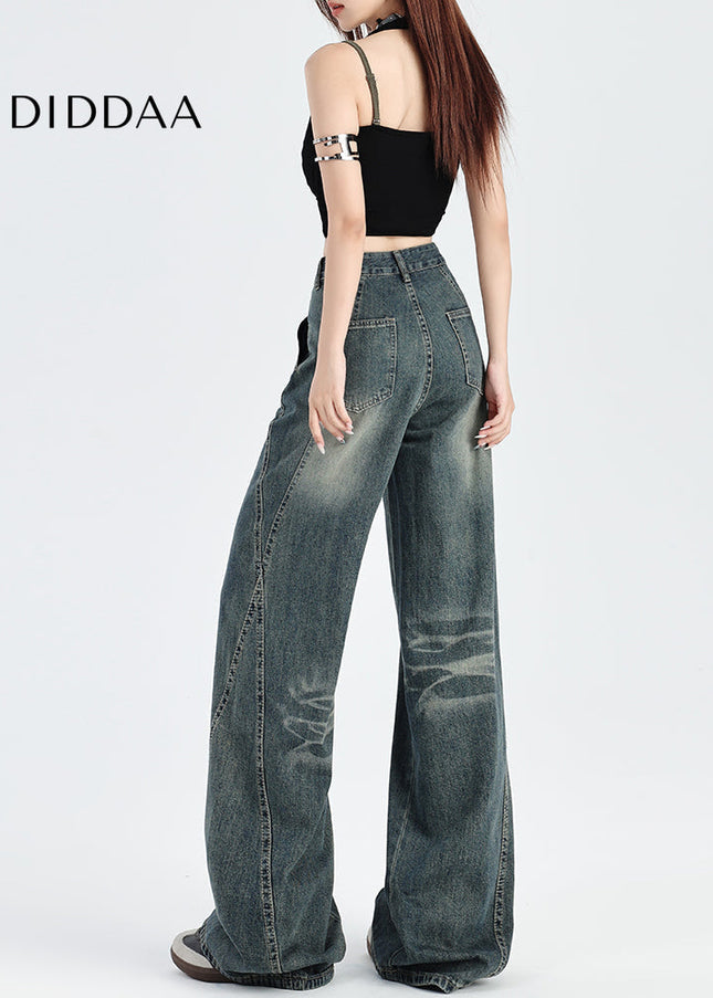Light Blue High-Waisted Retro Hottie Straight Jeans - Women’s Jeans