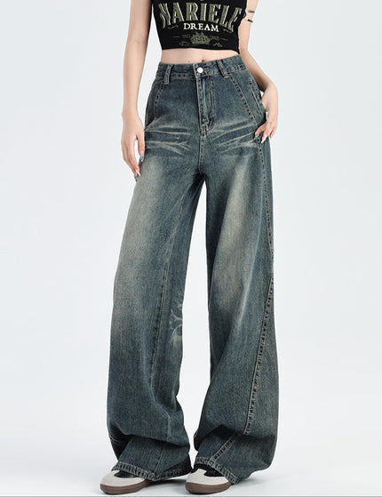 Light Blue High-Waisted Retro Hottie Straight Jeans - Women’s Jeans