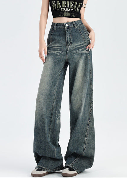 Light Blue High-Waisted Retro Hottie Straight Jeans - Women’s Jeans