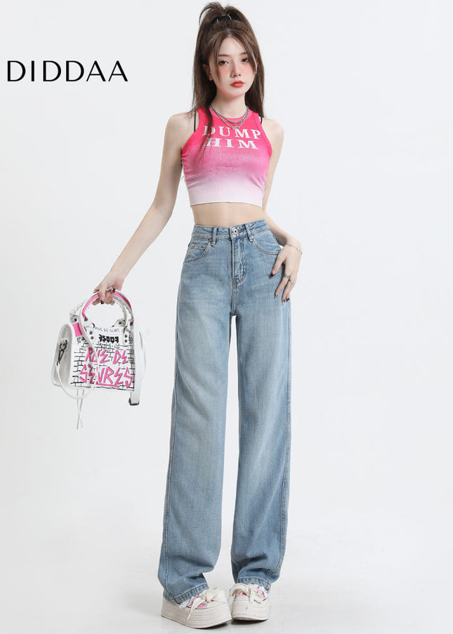 Light Blue High-Waisted Wide-Leg Jeans for Pear Shapes - Women’s Jeans