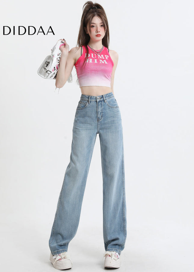 Light Blue High-Waisted Wide-Leg Jeans for Pear Shapes - Women’s Jeans