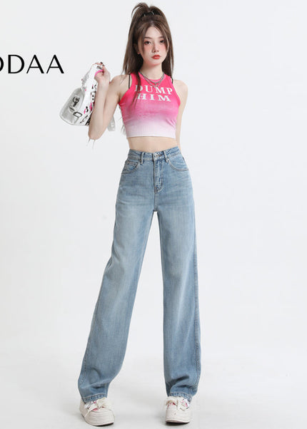Light Blue High-Waisted Wide-Leg Jeans for Pear Shapes - Women’s Jeans
