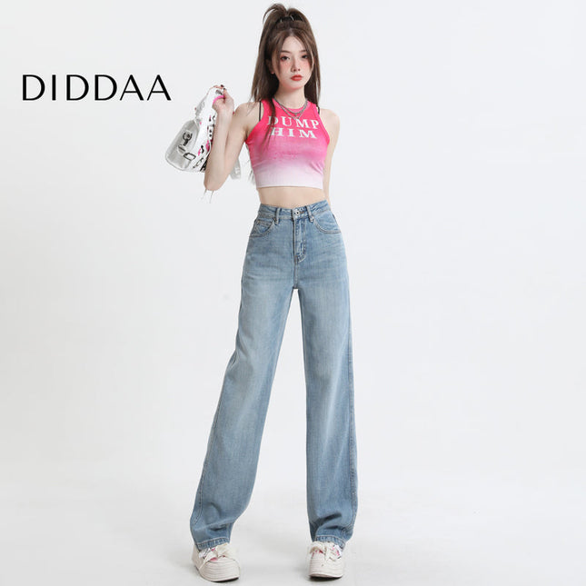 Light Blue High-Waisted Wide-Leg Jeans for Pear Shapes - Women’s Jeans