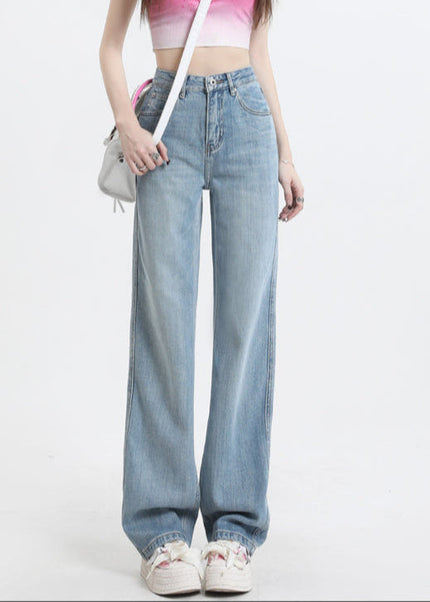 Light Blue High-Waisted Wide-Leg Jeans for Pear Shapes - Women’s Jeans