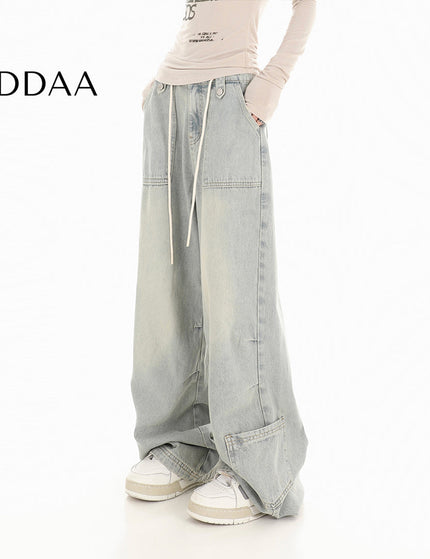Light Blue High-Waisted Wide-Leg Jeans for Women - S / Light Blue - Women’s Jeans