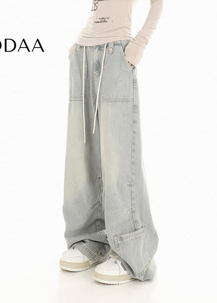 Light Blue High-Waisted Wide-Leg Jeans for Women - S / Light Blue - Women’s Jeans