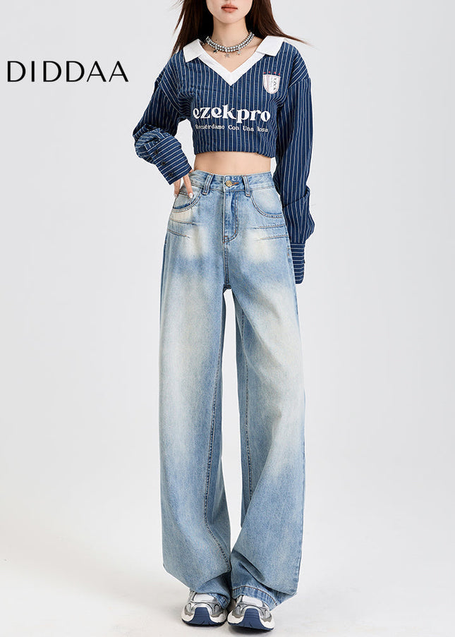 Light Blue High-Waisted Wide Leg Jeans for Women - Women’s Jeans