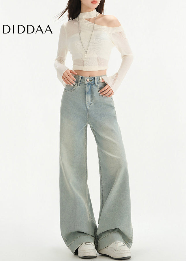 Light Blue High-Waisted Wide-Leg Jeans for Women - Women’s Jeans