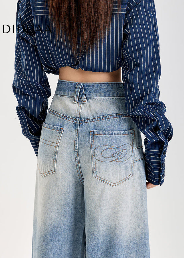 Light Blue High-Waisted Wide Leg Jeans for Women - Women’s Jeans