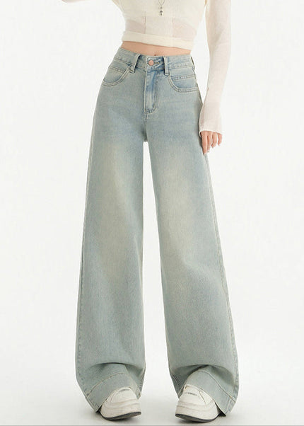 Light Blue High-Waisted Wide-Leg Jeans for Women - Women’s Jeans