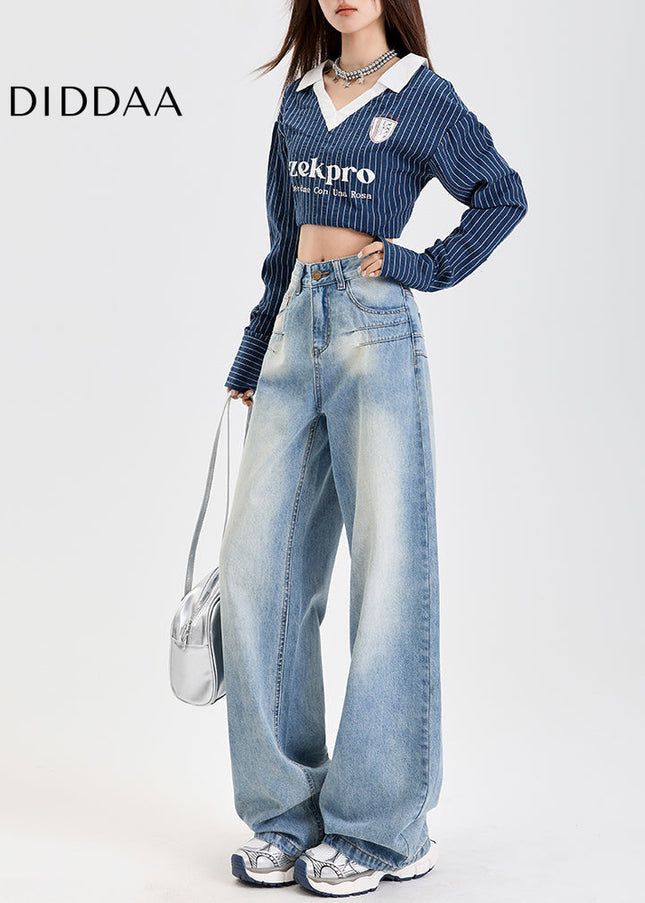 Light Blue High-Waisted Wide Leg Jeans for Women - Women’s Jeans