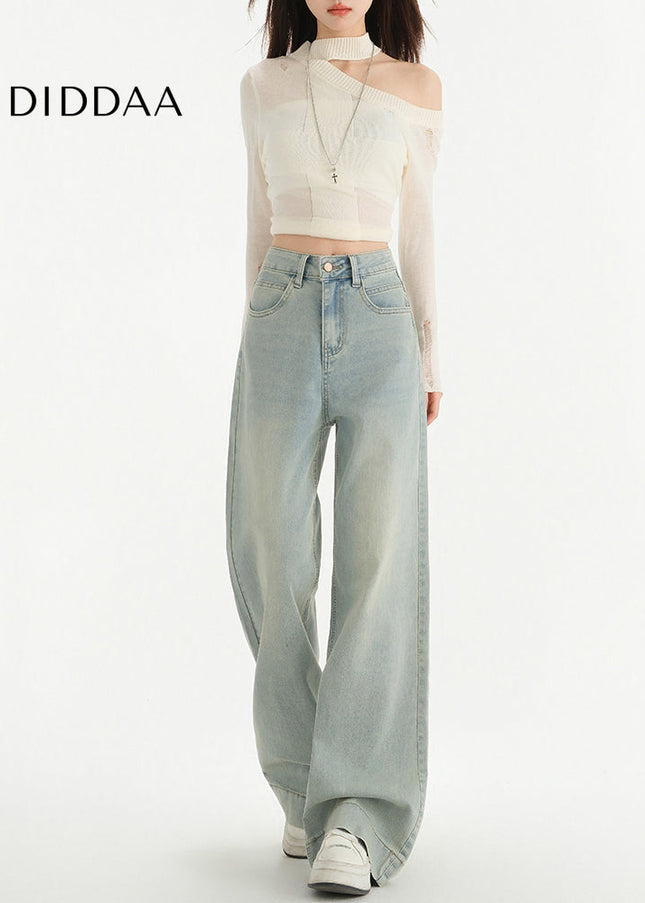 Light Blue High-Waisted Wide-Leg Jeans for Women - Women’s Jeans