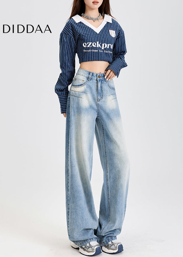 Light Blue High-Waisted Wide Leg Jeans for Women - Women’s Jeans