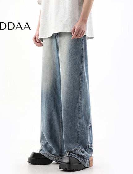 Light Blue Inverted Wide-Leg High Street Jeans - XS / Blue - Men’s Jeans