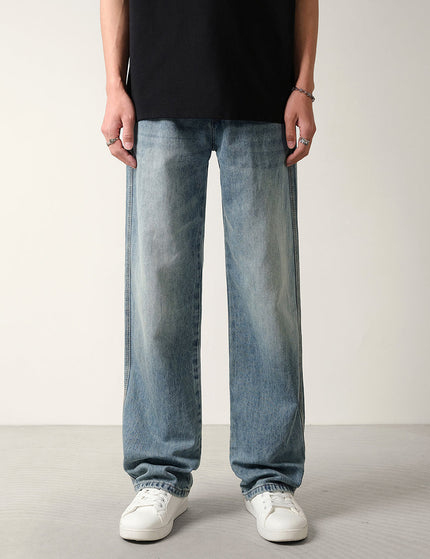 Light Blue Loose Drape Lyocell Wide Straight Jeans - 28 / Mid Blue - Men’s Jeans
