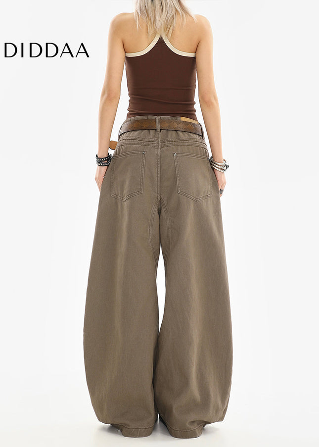 Light Blue Loose Drape Wide-Leg Scimitar Jeans - Women’s Jeans