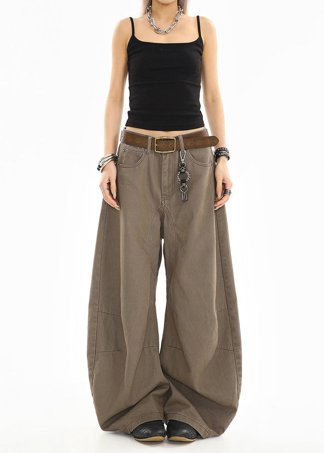 Light Blue Loose Drape Wide-Leg Scimitar Jeans - Women’s Jeans