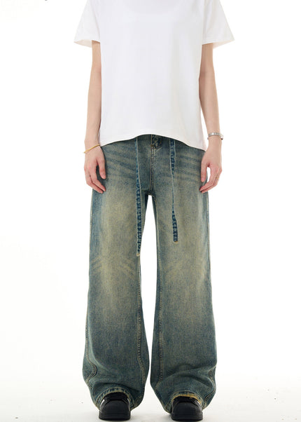 Light Blue Loose Fit Baggy Jeans MADWITCH American Retro - Men’s Jeans