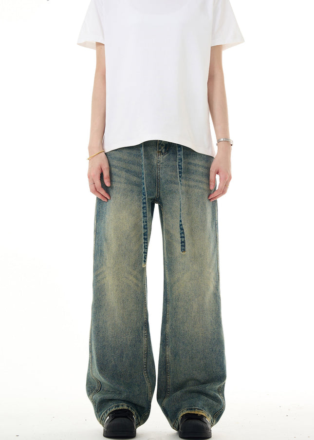 Light Blue Loose Fit Baggy Jeans MADWITCH American Retro - Men’s Jeans