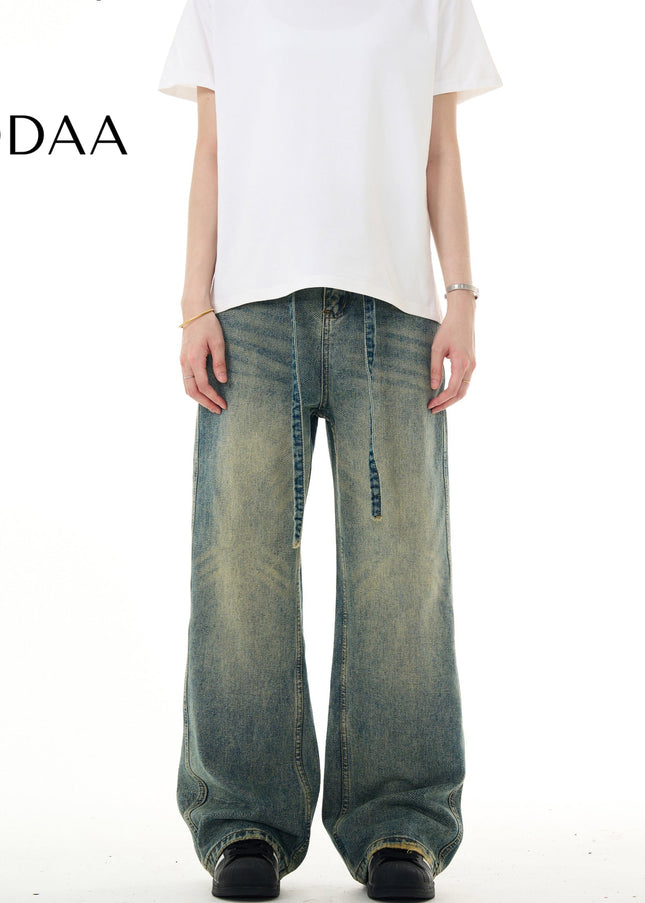 Light Blue Loose Fit Baggy Jeans MADWITCH American Retro - S / Vintage Blue - Men’s Jeans