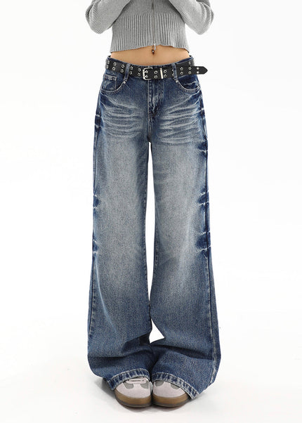 Light Blue Loose Fit Bootcut Jeans for Women - Women’s Jeans