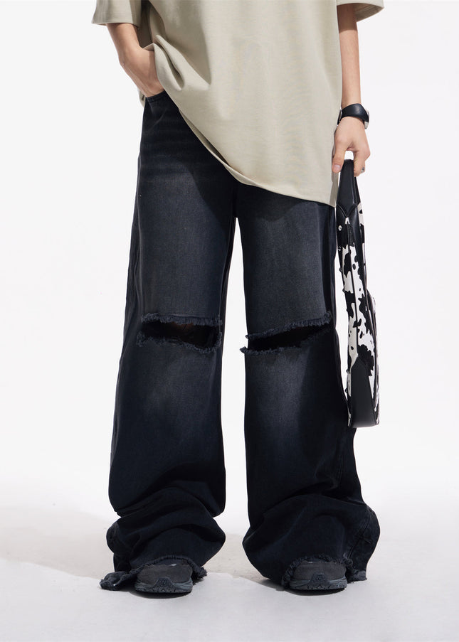 Light Blue Loose Fit Casual Slimming Jeans - Black / S - Men’s Jeans