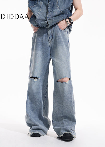 Light Blue Loose Fit Casual Slimming Jeans - Blue / S - Men’s Jeans