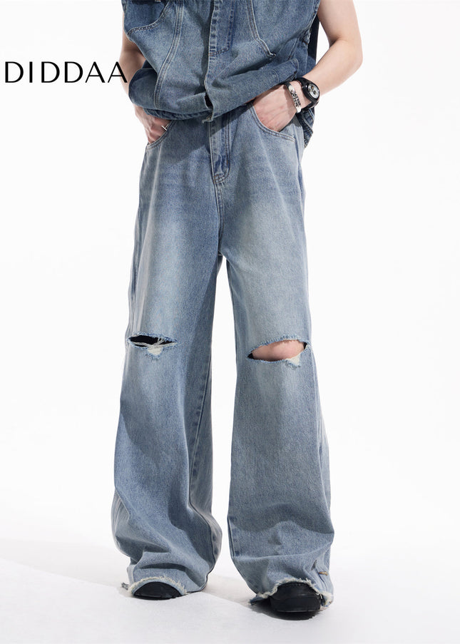 Light Blue Loose Fit Casual Slimming Jeans - Blue / S - Men’s Jeans