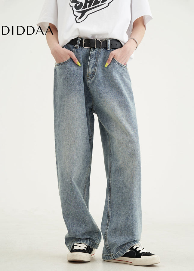 Light Blue Loose Fit Cotton Jeans for Men - Men’s Jeans