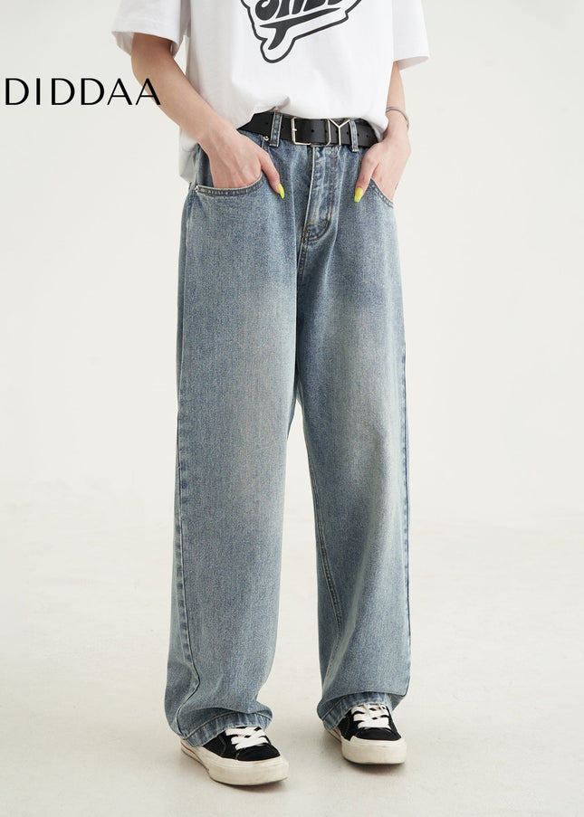 Light Blue Loose Fit Cotton Jeans for Men - Men’s Jeans