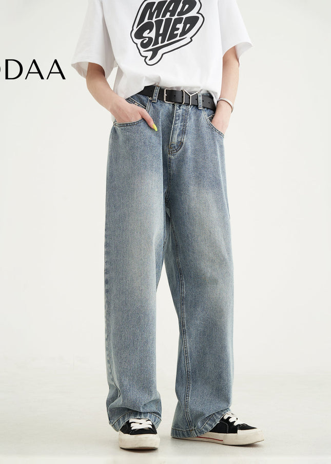 Light Blue Loose Fit Cotton Jeans for Men - S / Light Blue - Men’s Jeans