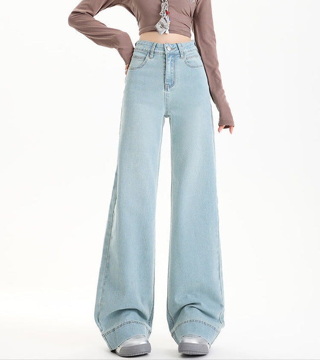 Light Blue Loose Fit Flared Jeans for Women - Women’s Jeans