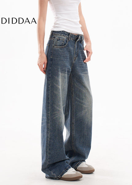 Light Blue Loose Fit Retro Wide Leg Jeans - Women’s Jeans