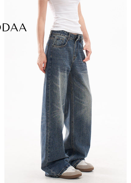 Light Blue Loose Fit Retro Wide Leg Jeans - Women’s Jeans