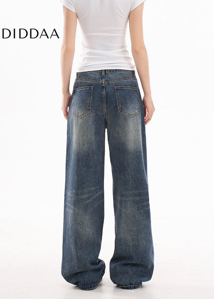 Light Blue Loose Fit Retro Wide Leg Jeans - Women’s Jeans
