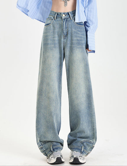 Light Blue Loose Fit Retro Wide Leg Jeans - Women’s Jeans