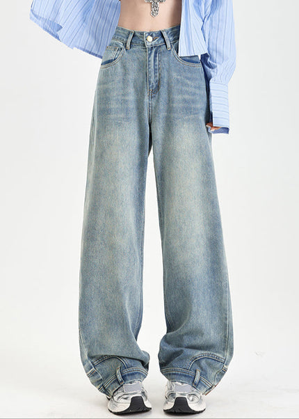 Light Blue Loose Fit Retro Wide Leg Jeans - Women’s Jeans