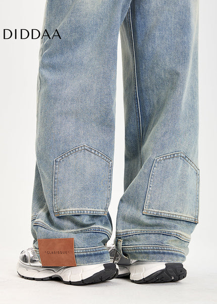 Light Blue Loose Fit Retro Wide Leg Jeans - Women’s Jeans