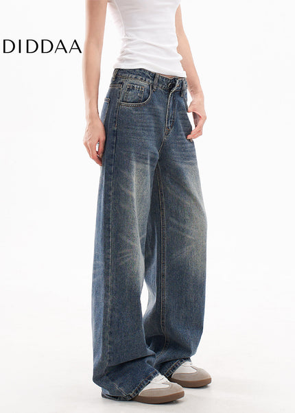 Light Blue Loose Fit Retro Wide Leg Jeans - Women’s Jeans