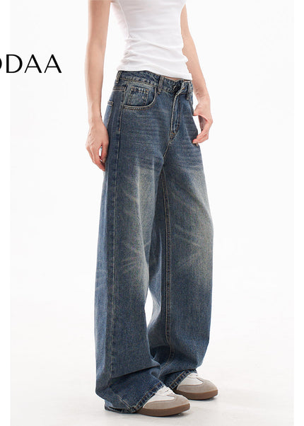 Light Blue Loose Fit Retro Wide Leg Jeans - Women’s Jeans