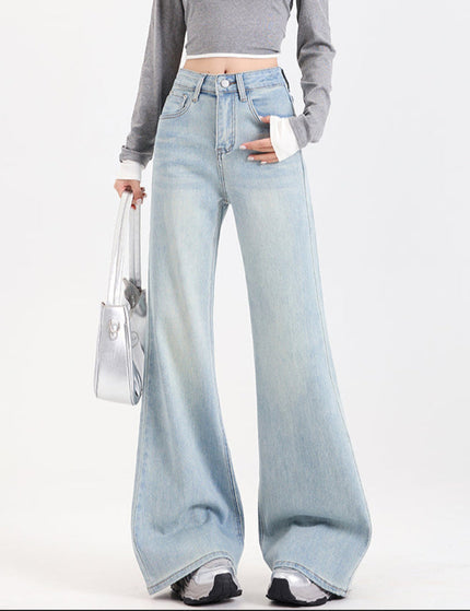 Light Blue Loose Fit Slightly Flared Jeans for Women - Women’s Jeans